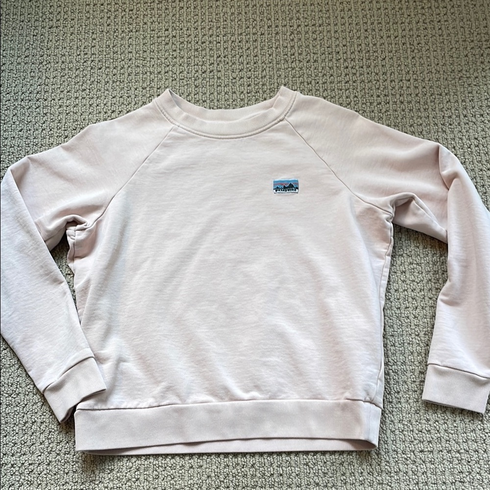 Pink Crewneck Sweater with Textured Fabric